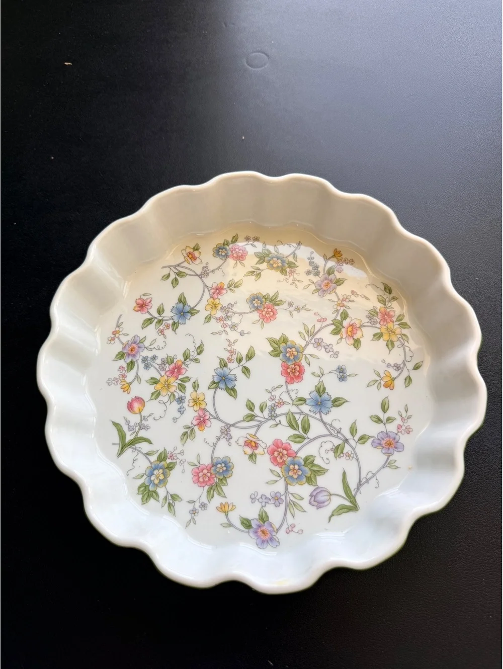 Vintage Andrea by Sadek Cerama 8306 Floral Scalloped 10” Oven to Table Baker